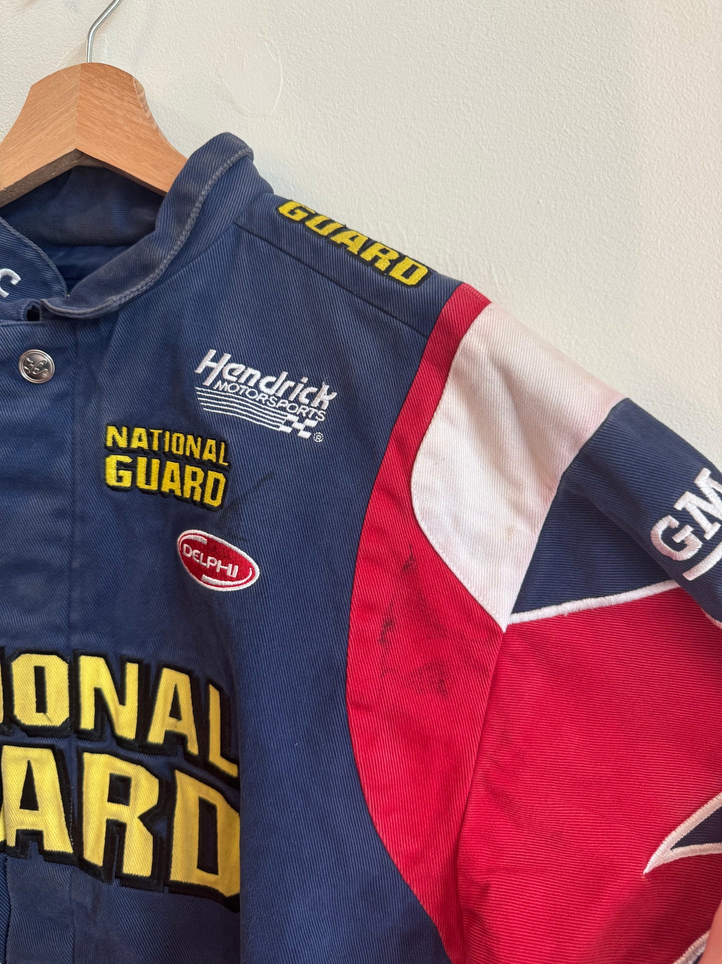 00s Dale Earnhardt National Guard Faded Nascar Racing Jacket (M)