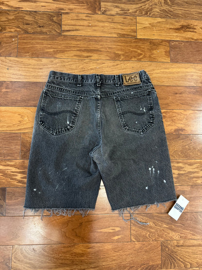 90s Lee Faded Black Painter Shorts (32)