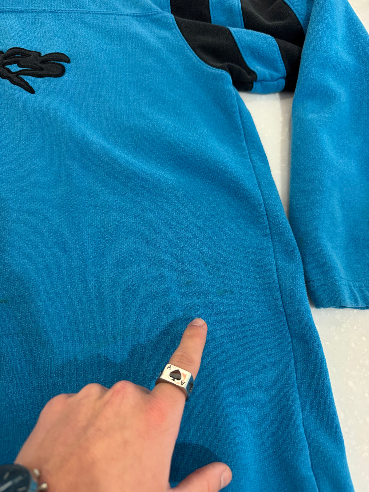 00s Carolina Panthers Electric Blue Cat Scratch Crewneck (XL)