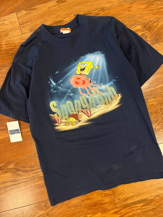 2002 Nickelodeon SpongeBob Vintage Graphic Cartoon Tee (L)