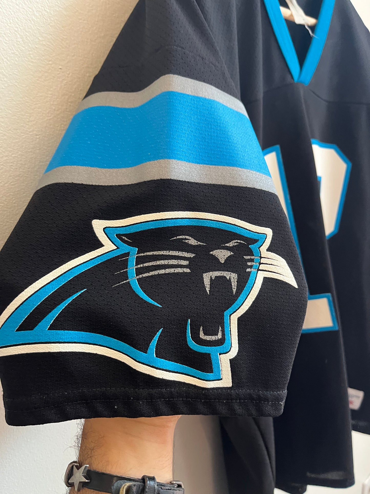 90s Carolina Panthers NFL Kerry Collins Logo 7 Jersey (L)