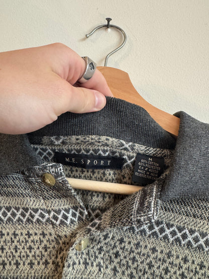 90s M.E. Sport Striped Rugby Sweater Style Shirt (M)