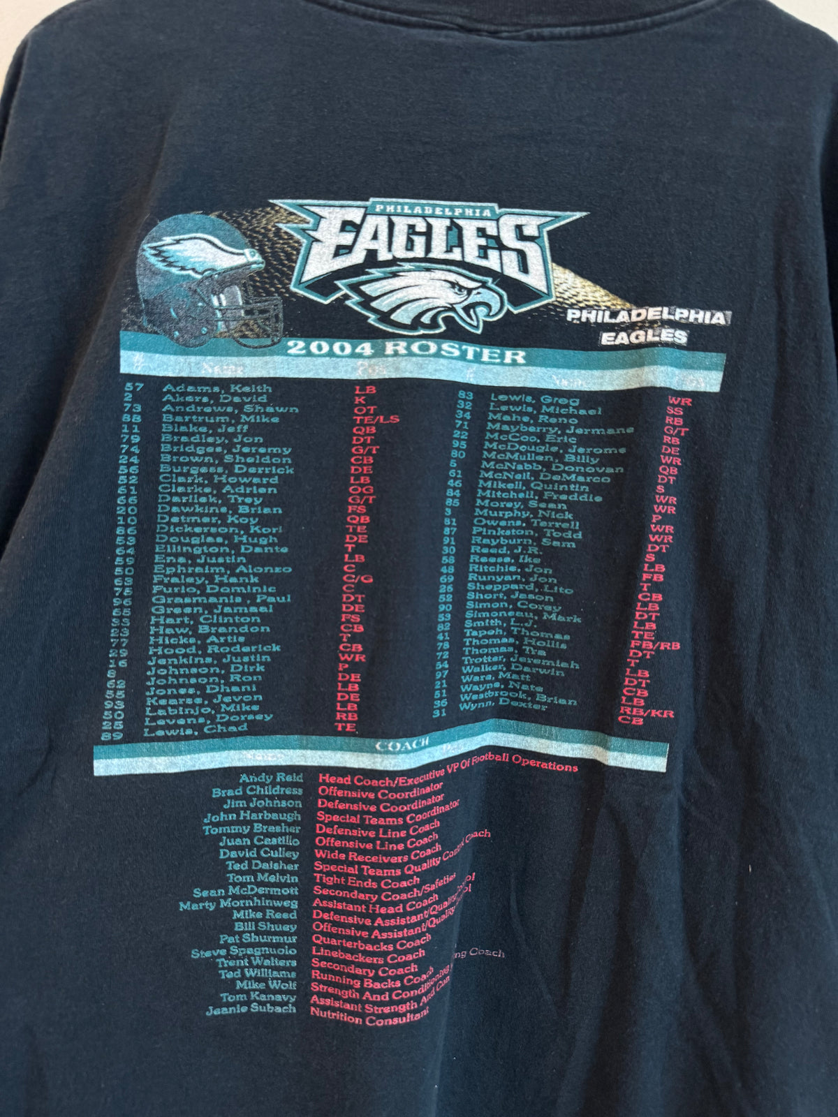 2004 Philadelphia Eagles Helmet Roster Tee (XXL)