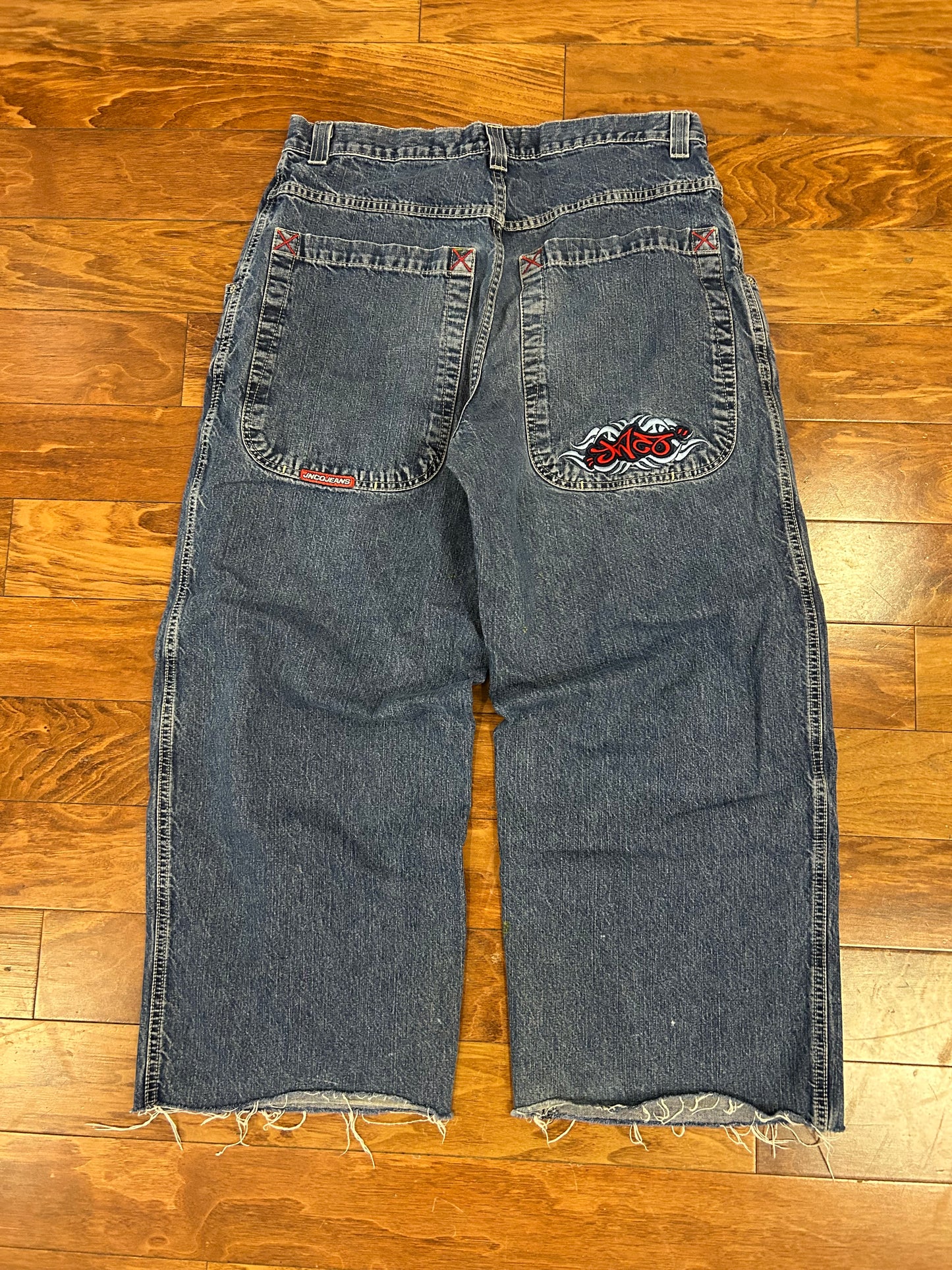 00s Jnco Dark Wash Vintage Tribal Jeans (36 x 29)