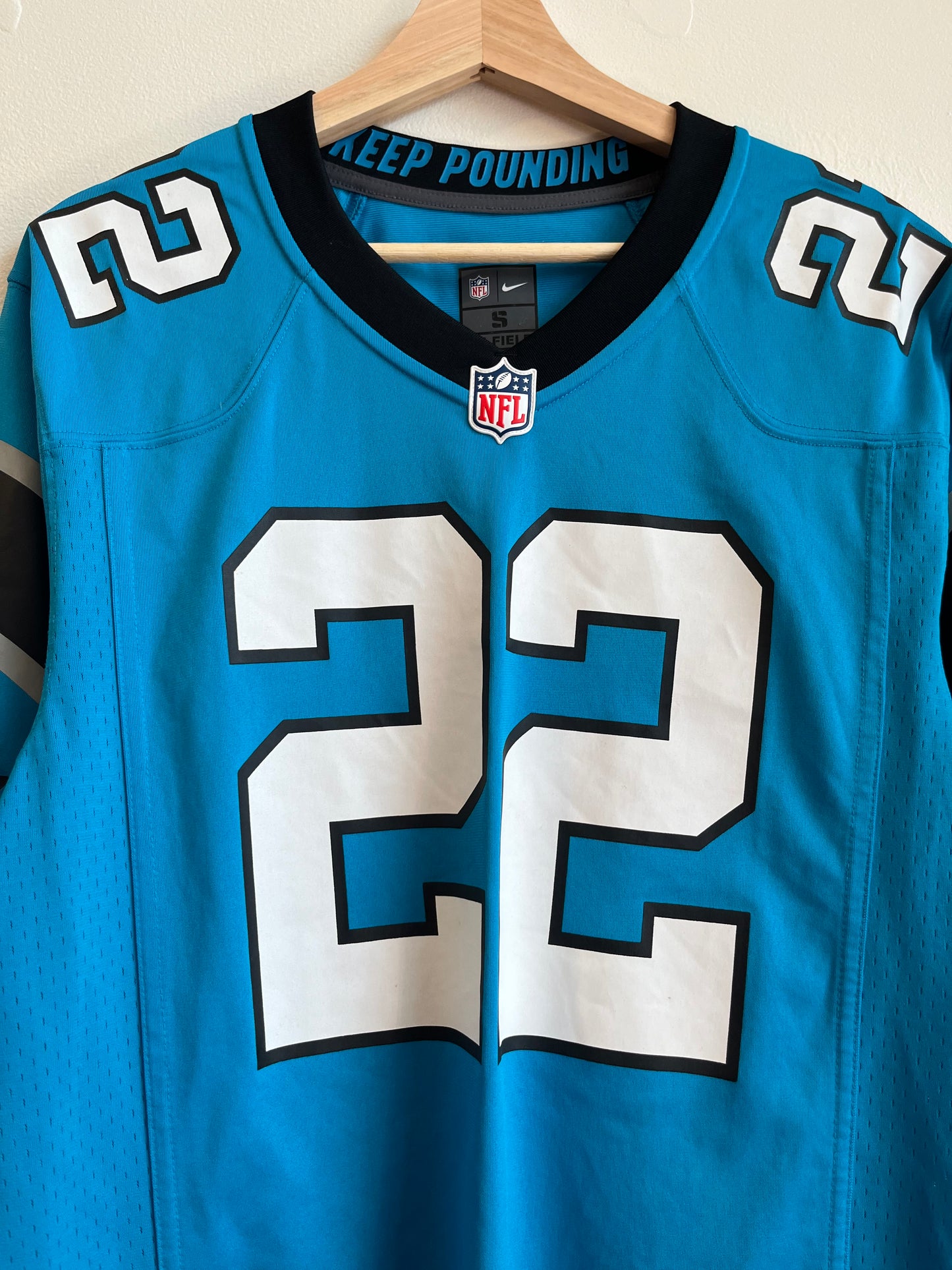2022 Carolina Panthers Christian McCaffery Blue Nike Jersey (S)