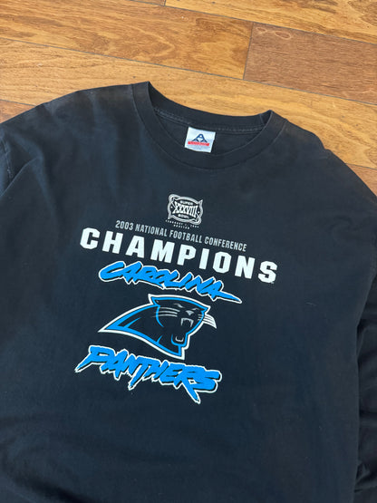 2003 Panthers Black Graphic Super Bowl XXXVIII (L)