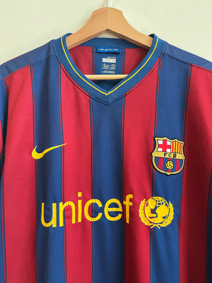 00s FC Barcelona Home Nike Soccer Messi Kit (XL)