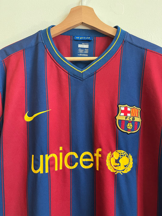 00s FC Barcelona Home Nike Soccer Messi Kit (XL)