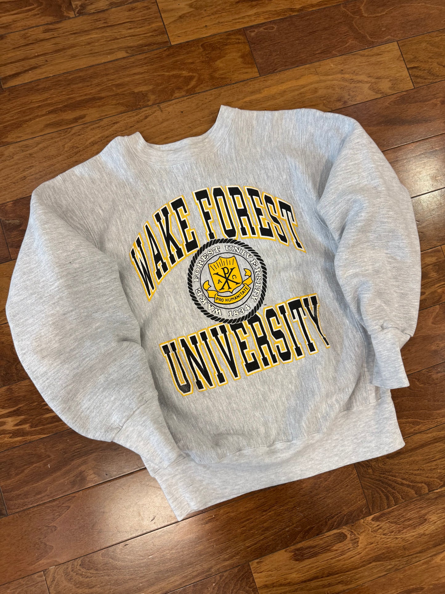 90s Wake Forest University Reverse Weave Vintage Crewneck (L)