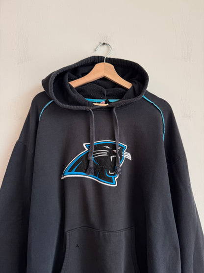 00s Carolina Panthers Big Logo Striped Distressed Hoodie (XL)