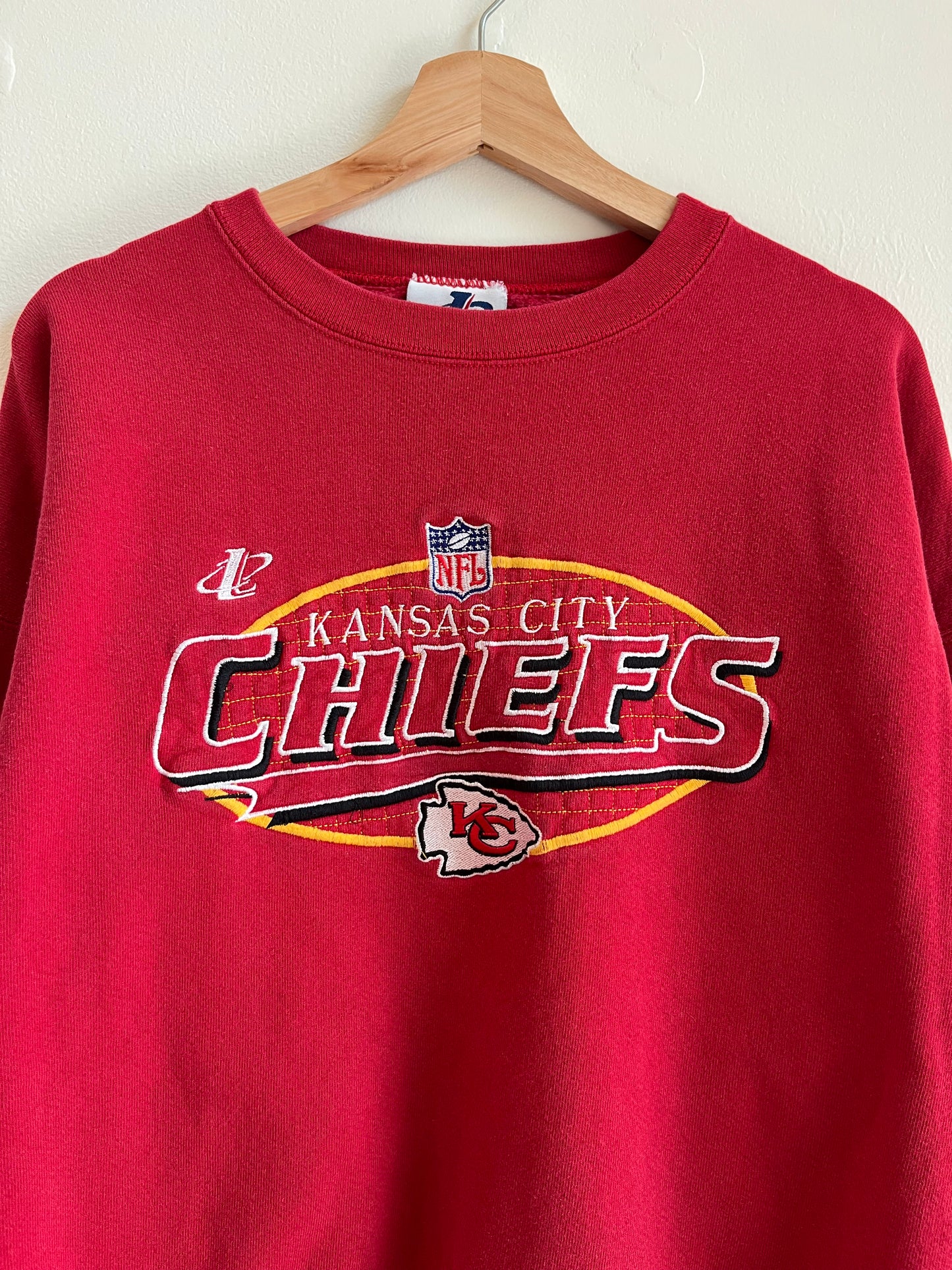 90s Kansas City Chiefs NFL Logo Athletic Crewneck (L)