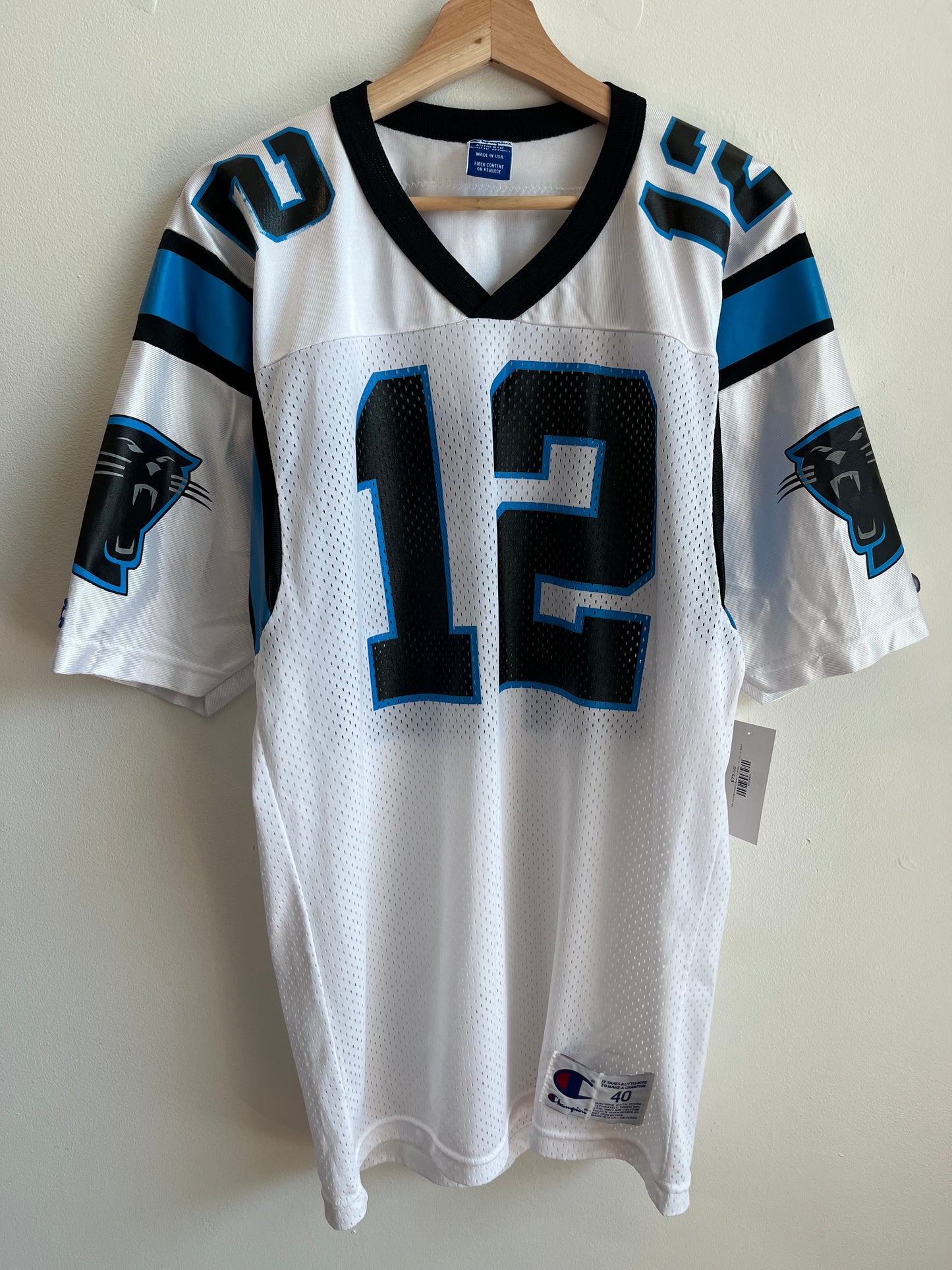 90s Carolina Panthers Kerry Collins Away Number 12 Champion Jersey (M)