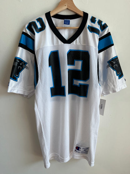 90s Carolina Panthers Kerry Collins Away Number 12 Champion Jersey (M)