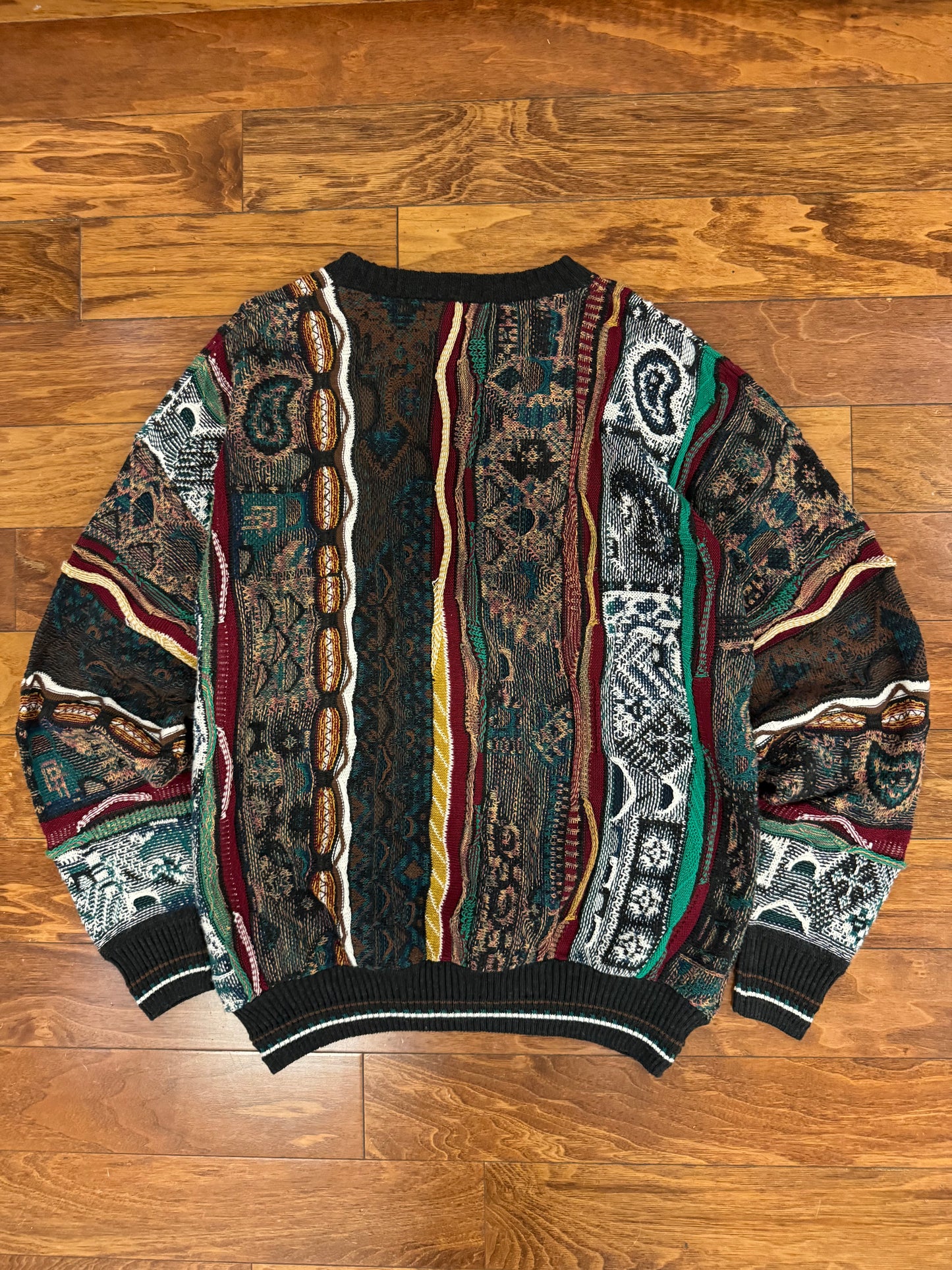 90s Brandini Multi Color 3D Knit Sweater (XL)