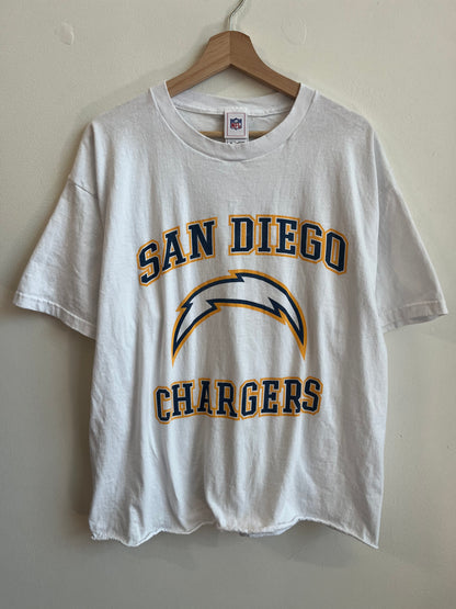 00s San Diego Chargers Essential Spell Out Cropped Tee (XL)