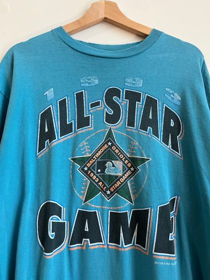 1993 Baltimore Orioles All Star Game Vintage Teal Distressed Tee (L)