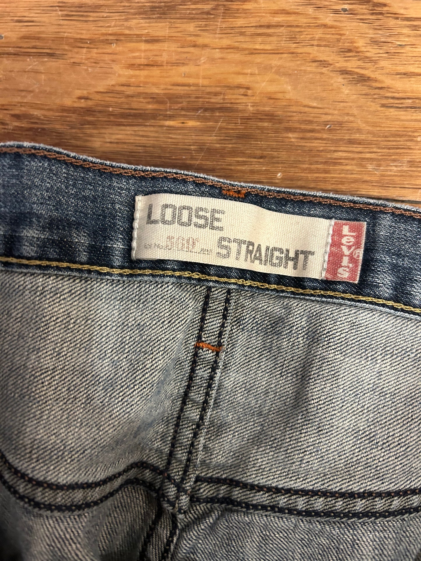 2008 Levi's 569 Baggy Faded Dark Wash Jeans (40 x 30)