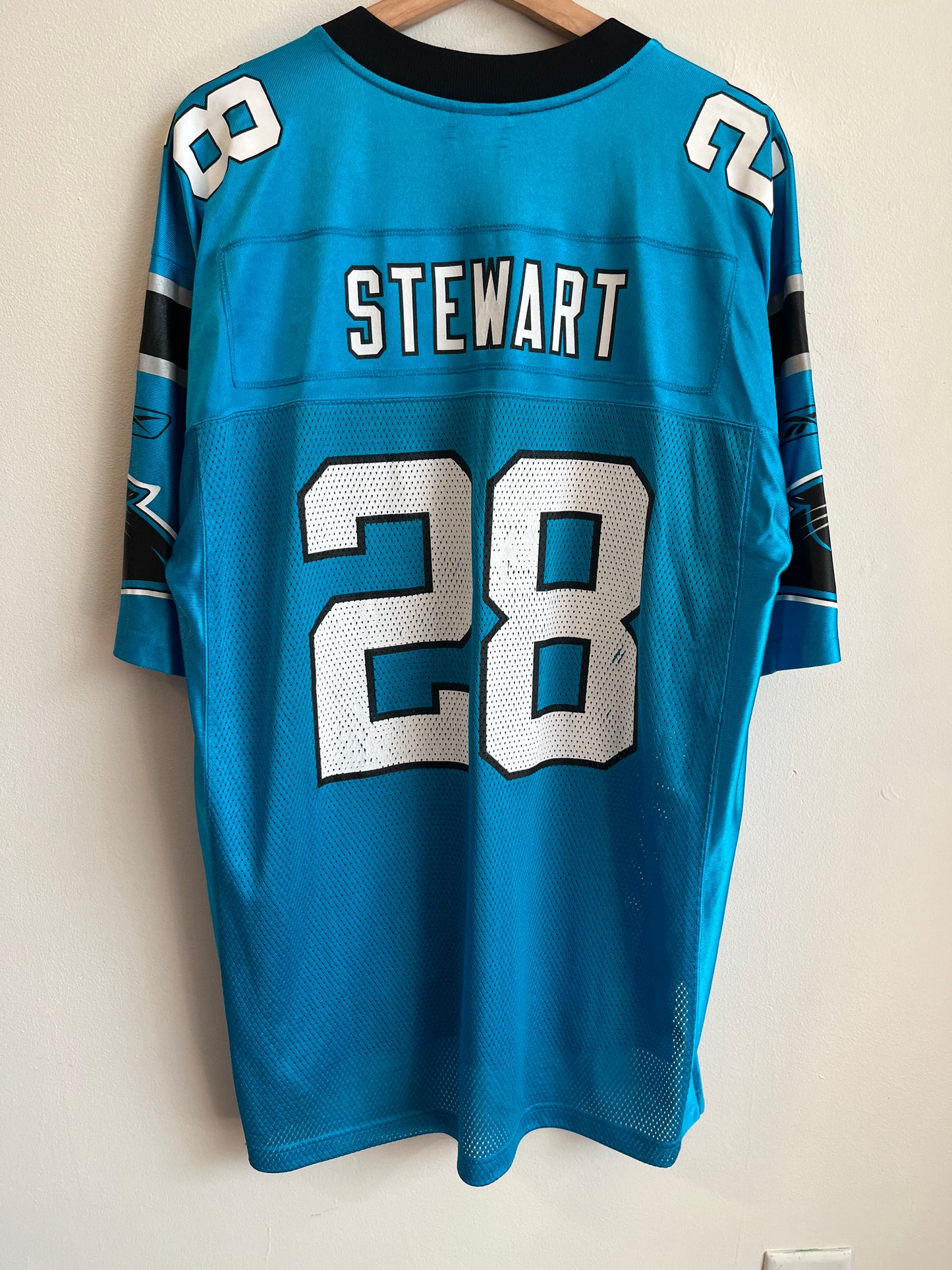 00s Carolina Panthers Jonathan Stewart Blue Reebok Jersey (L)