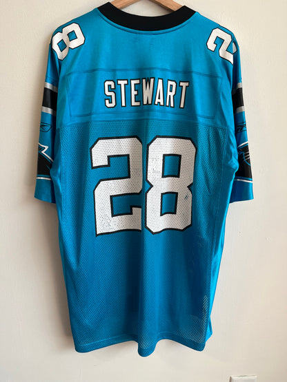 00s Carolina Panthers Jonathan Stewart Blue Reebok Jersey (L)
