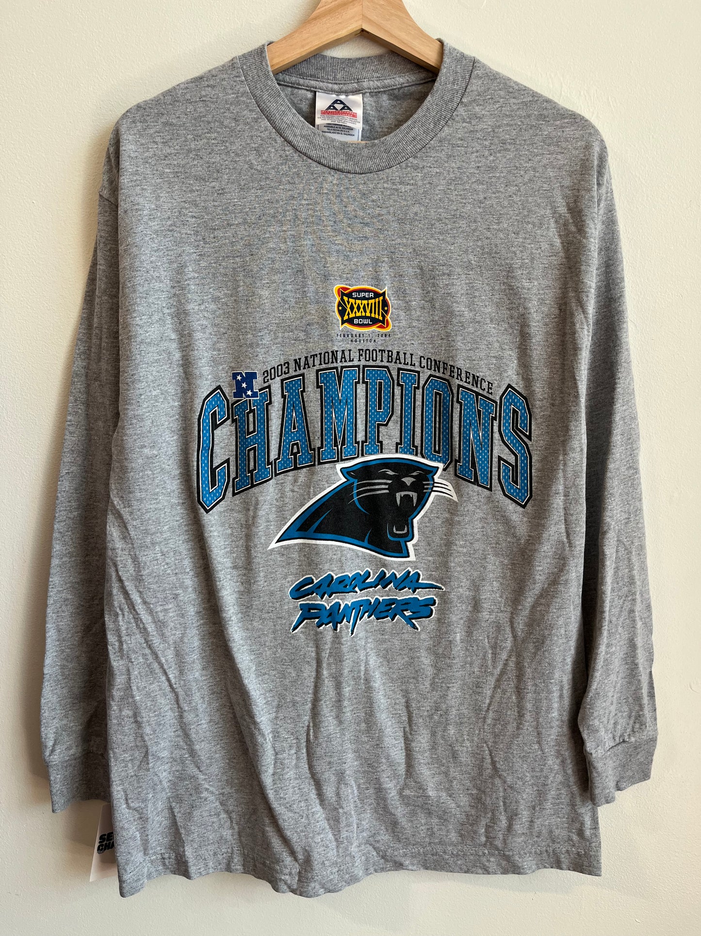 2003 Carolina Panthers Super Bowl Long Sleeve Shirt (L)