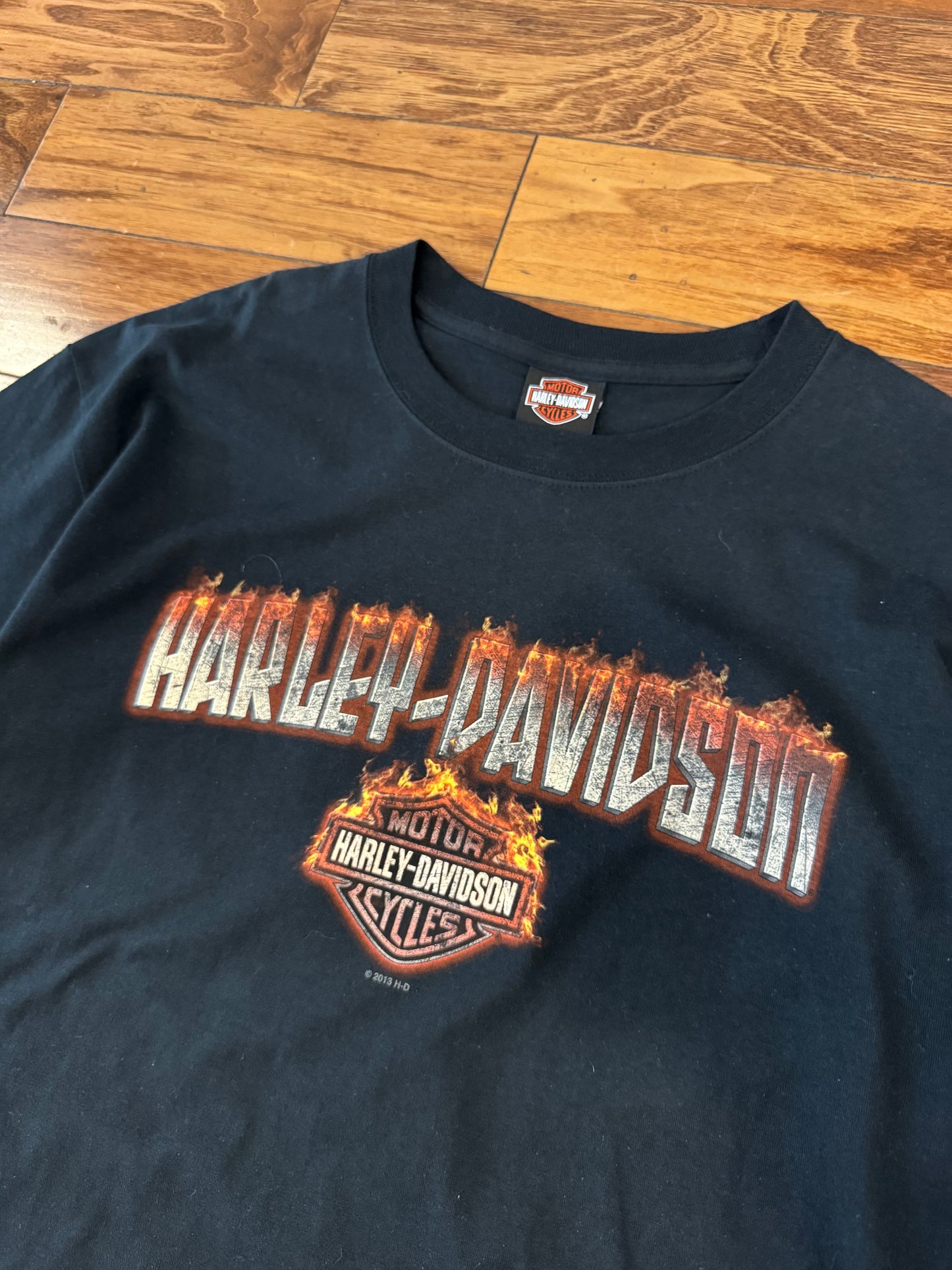 2013 Harley Davidson Florida Flames Spell Out Vintage Tee (L)