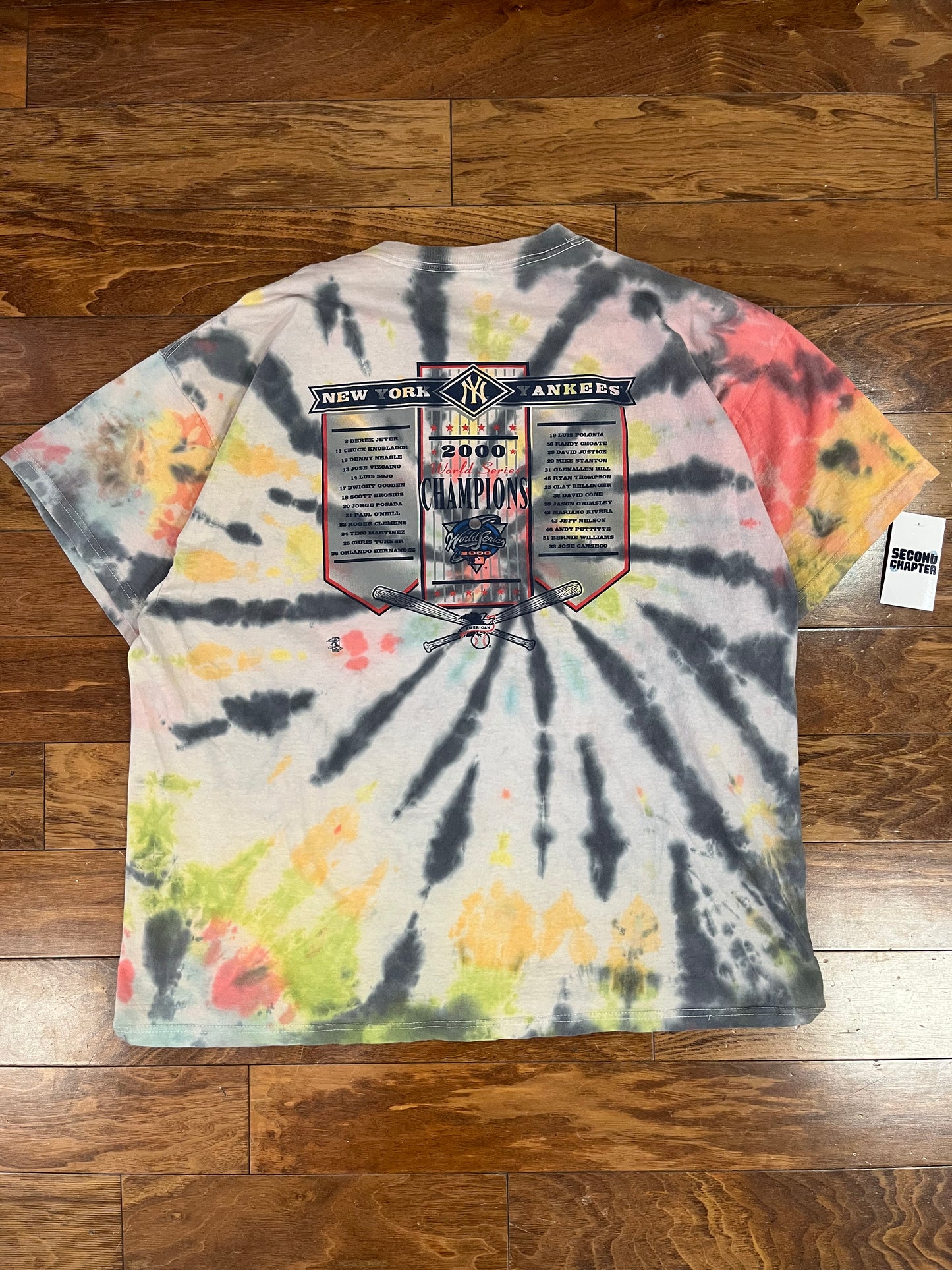 2000 New York Yankees Rainbow Tie Dye Tee (XXL)