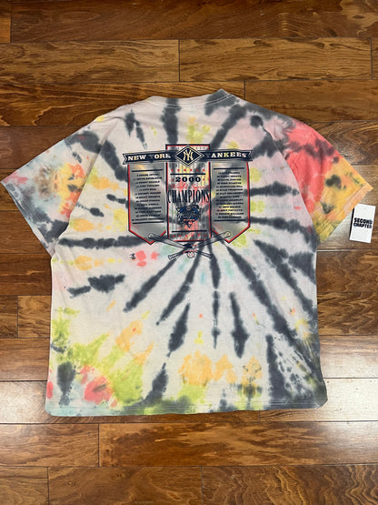 2000 New York Yankees Rainbow Tie Dye Tee (XXL)