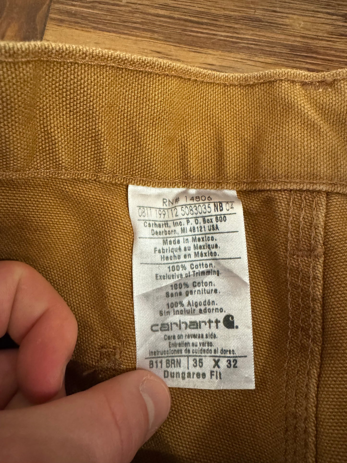2011 Carhartt Dark Tan Carpenter Pants (35 x 32)