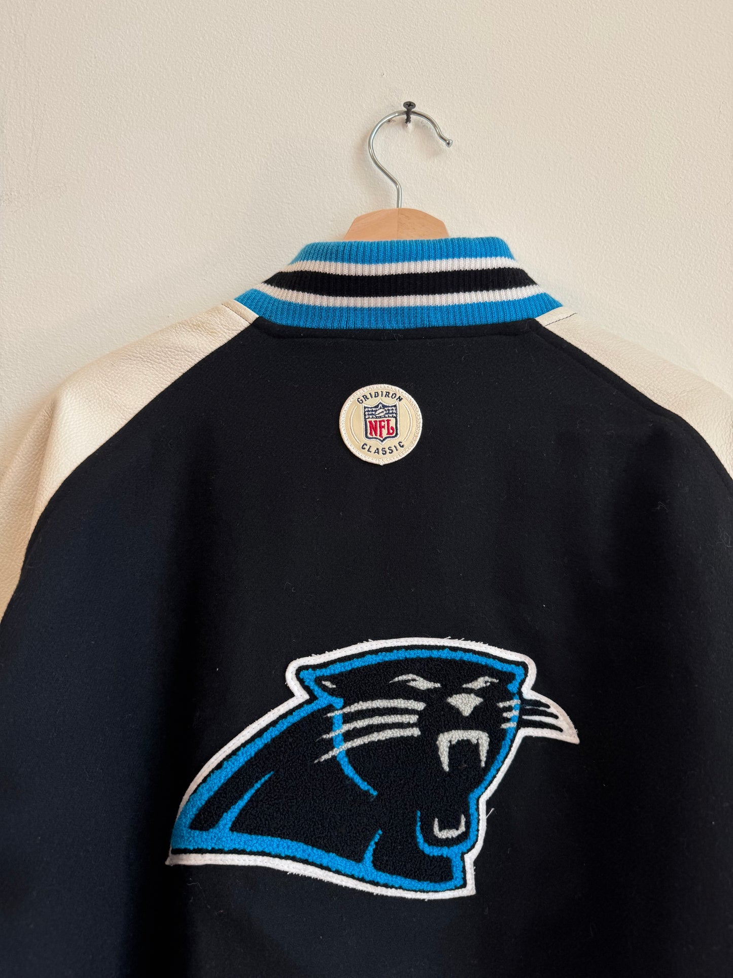 00s Carolina Panthers Gridiron Leather Varsity Jacket (L)
