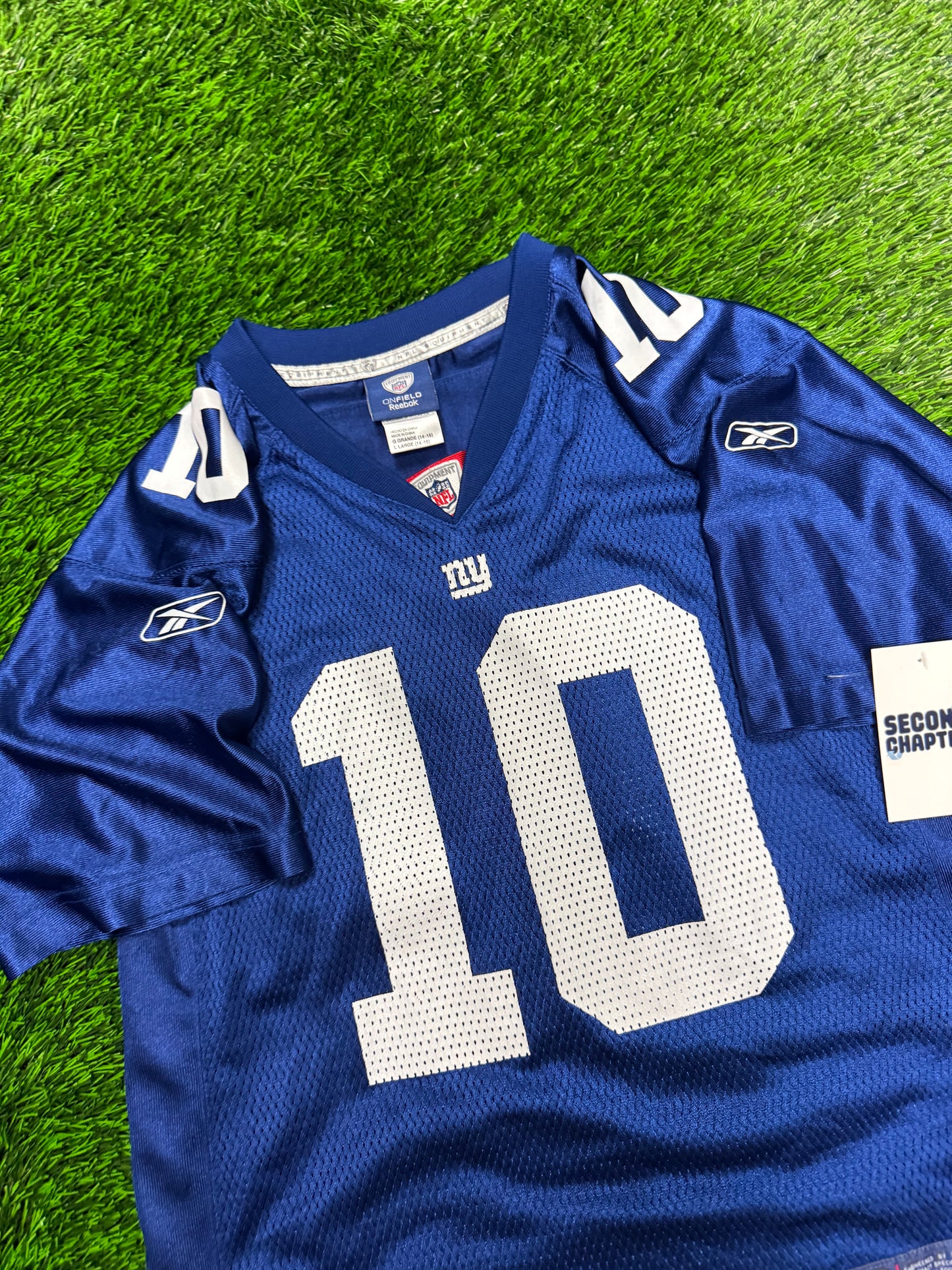 00s New York Giants Eli Manning #10 Youth Reebok NFL Jersey (Youth L)