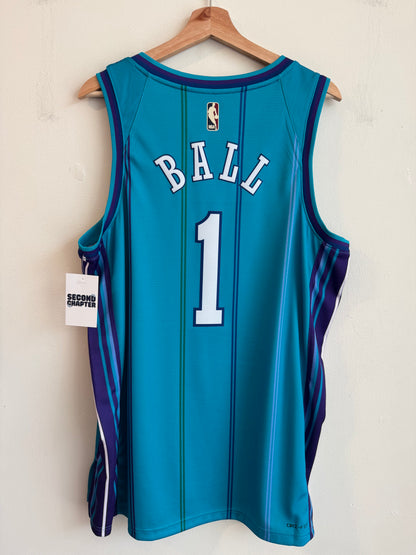 2023 Charlotte Hornets LaMelo Ball Classic Edition Teal Pinstripe Jordan Jersey (L)