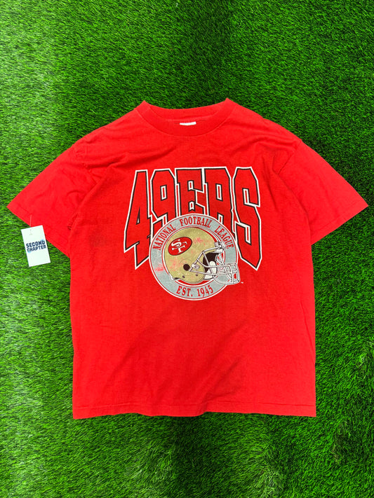 90s San Francisco 49ers Red Trench Tee (XL)