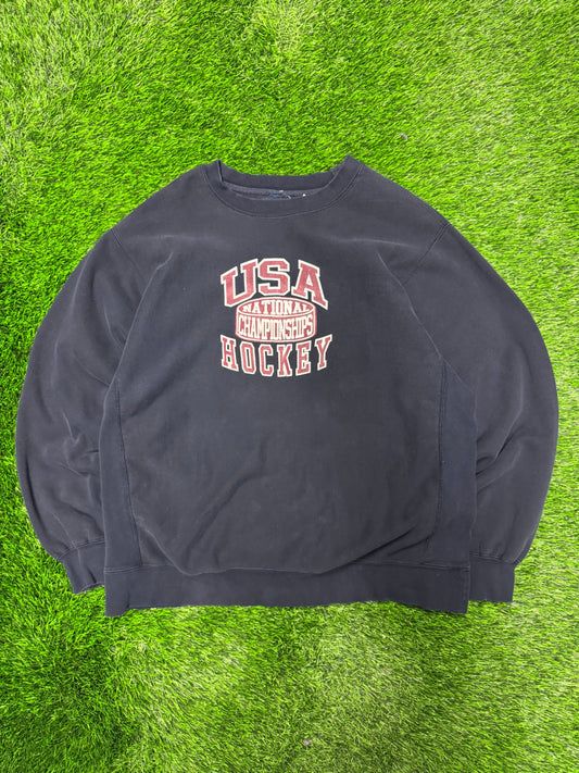 2004 USA Hockey Vintage Navy Crewneck (L)