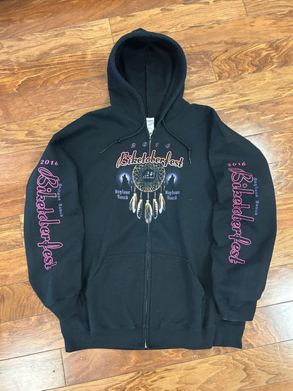 2016 Biketoberfest Black Zip Up Hoodie (XL)