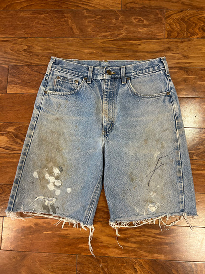 00s Carhartt Distressed Stained Jean Shorts (30)
