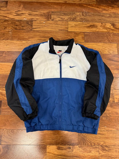 90s Nike White & Blue Windbreaker (L)
