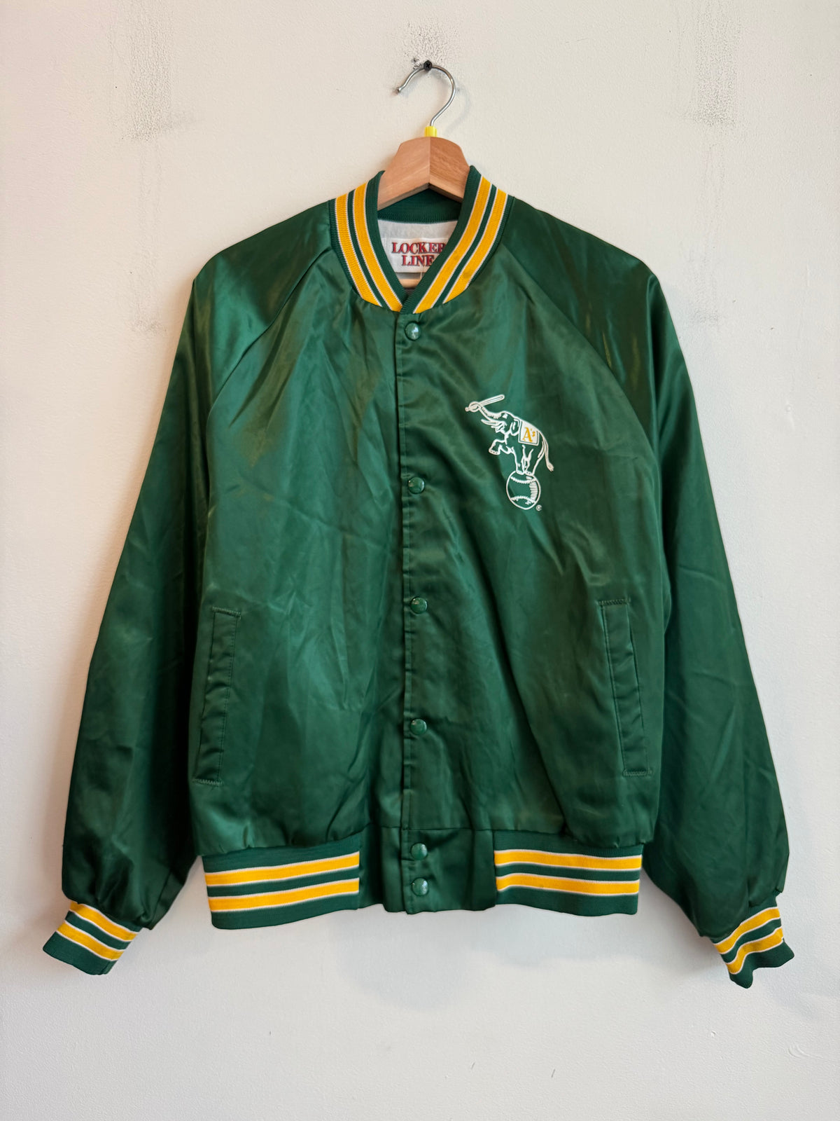 1992 Oakland Athletics Vintage Locker Line Satin Jacket (M)