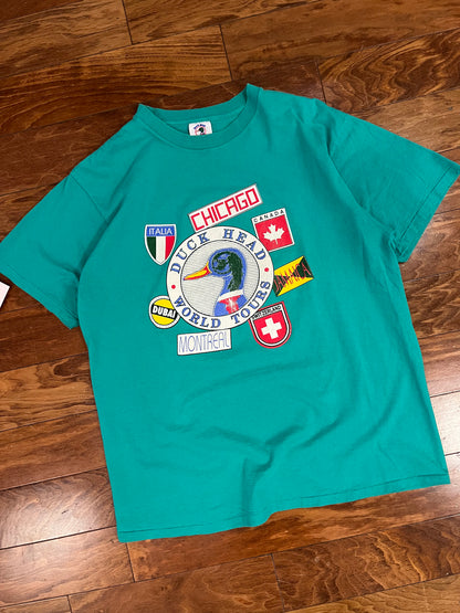 90s Duck Head World Tours Teal Vintage Tee