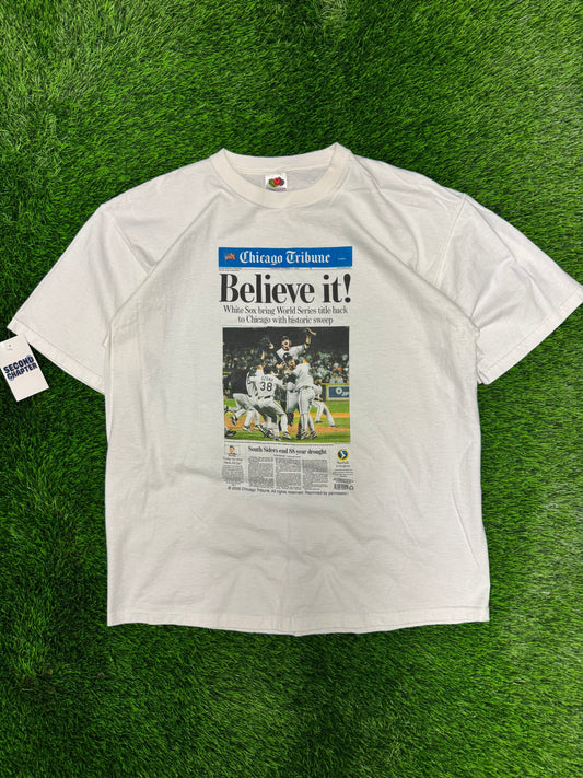 2005 Chicago White Sox World Series Vintage Newspaper Tee (XL)