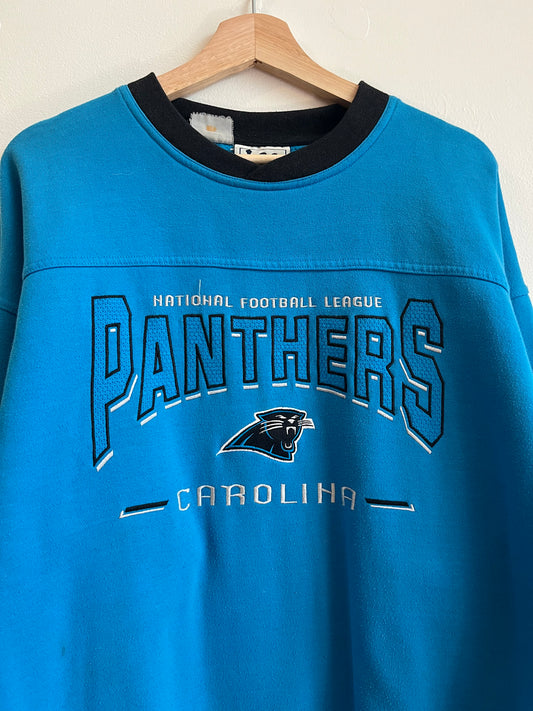 90s Carolina Panthers Blue Lee Sports Embroidered Crewneck (L)