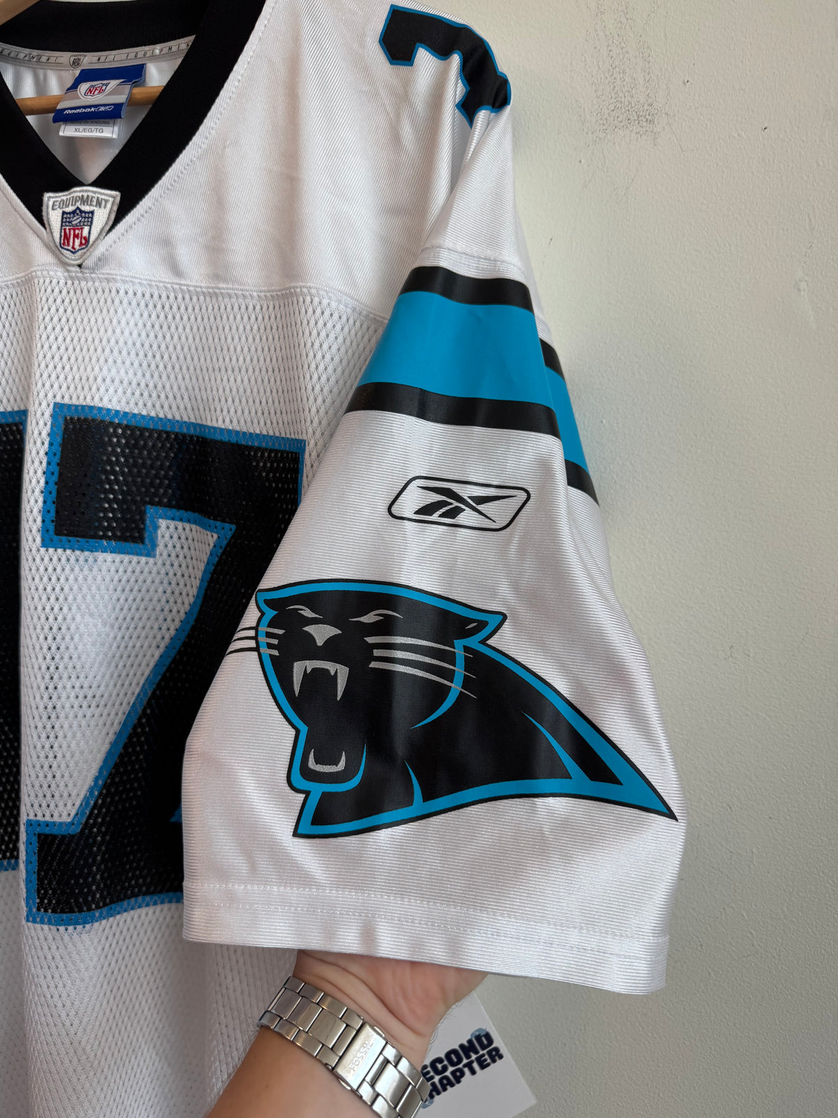 00s Carolina Panthers Jake Delhomme Reebok Away Jersey (XL)