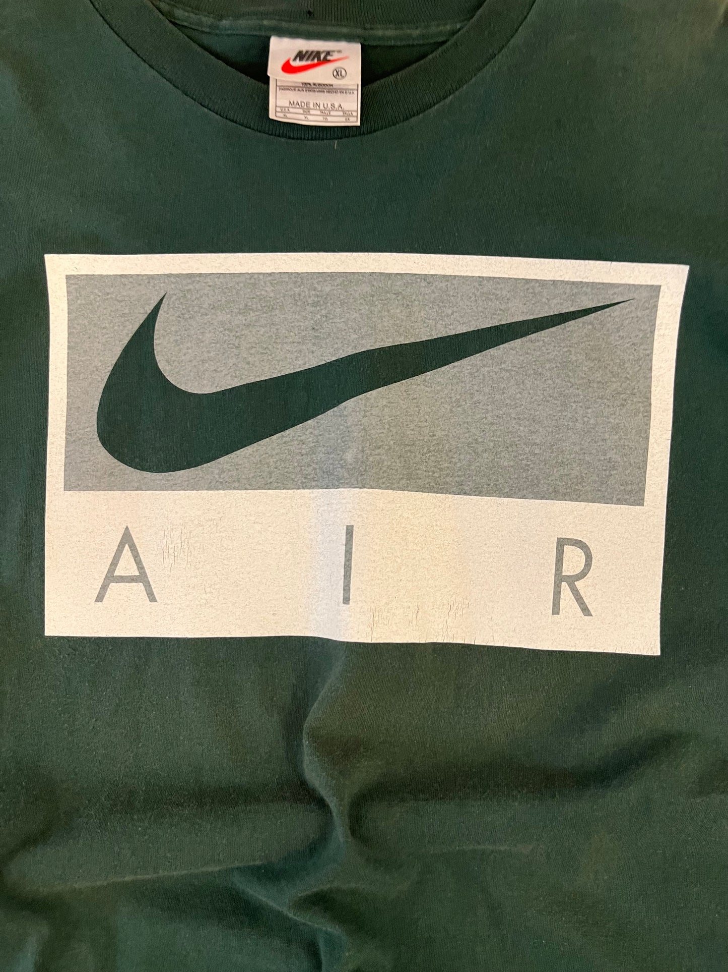 90s Nike Big Swoosh Green Tee (XL)