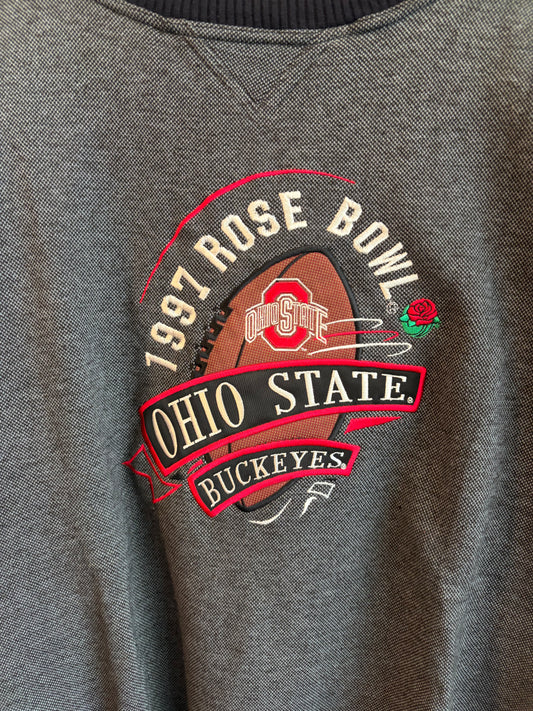 1997 Ohio State Buckeyes Rose Bowl Midwest Embroidered Crewneck (XL)