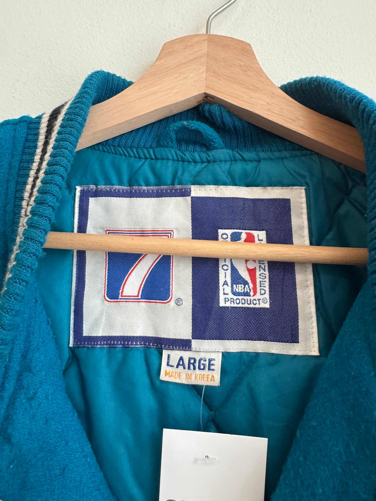 90s Charlotte Hornets Two Toned Logo 7 Varsity Jacket (L)