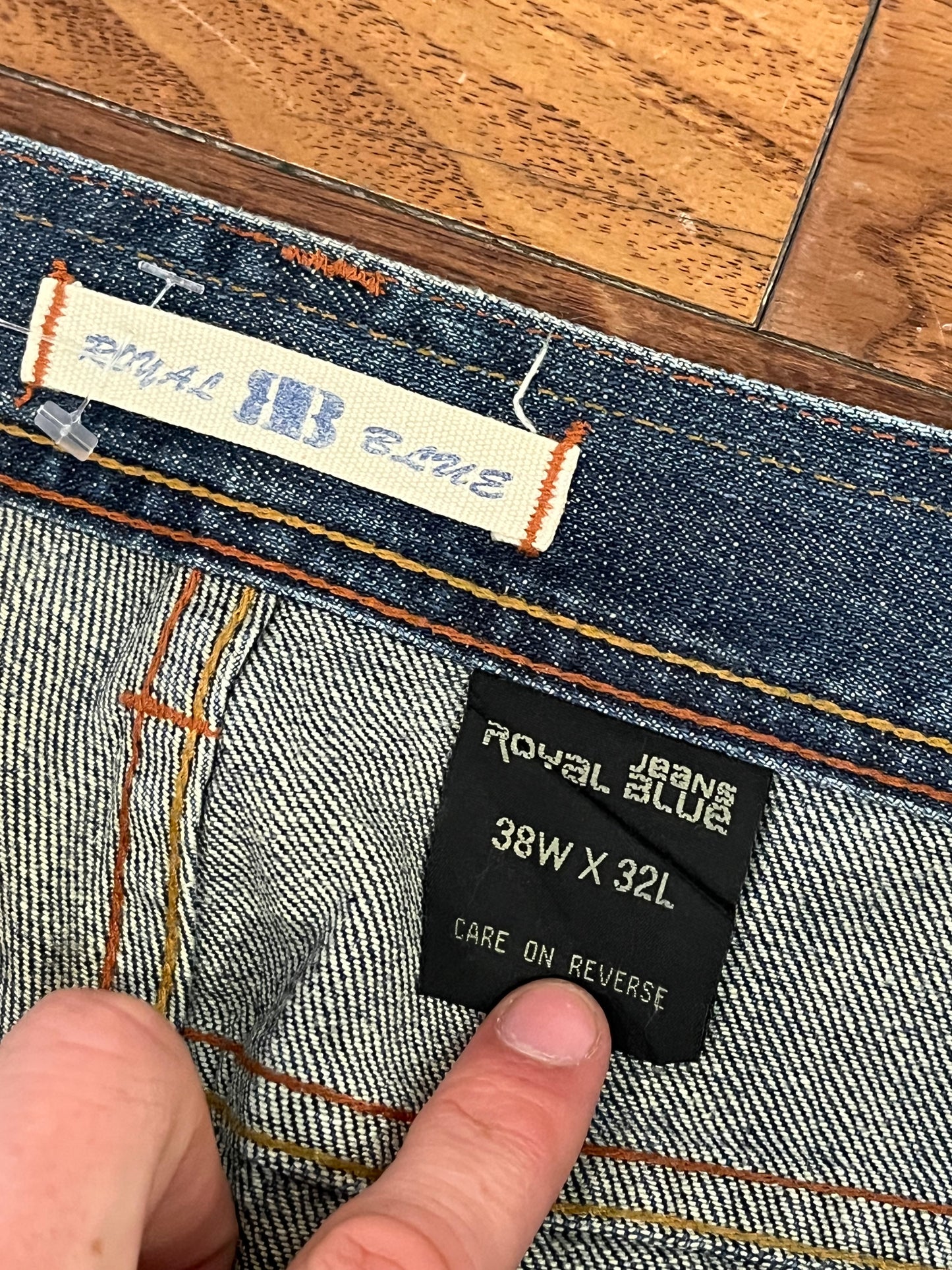 00s Royal Blue Washed Baggy Jeans (38x32)
