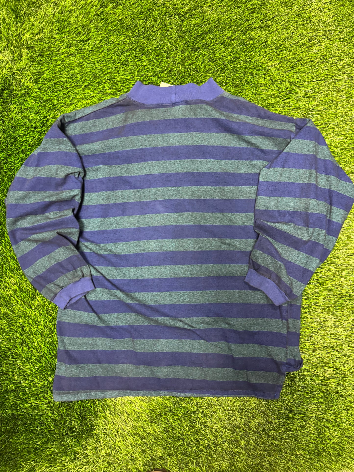 90s Quiksilver Striped Color Block Surf Long Sleeve Mock Shirt (L)