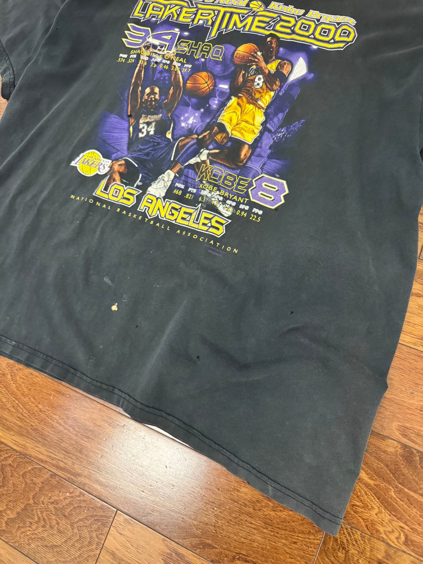 2000 Los Angeles Lakers Lakertime Kobe Bryant + Shaquille O'Neal Vintage Tee (XXL)