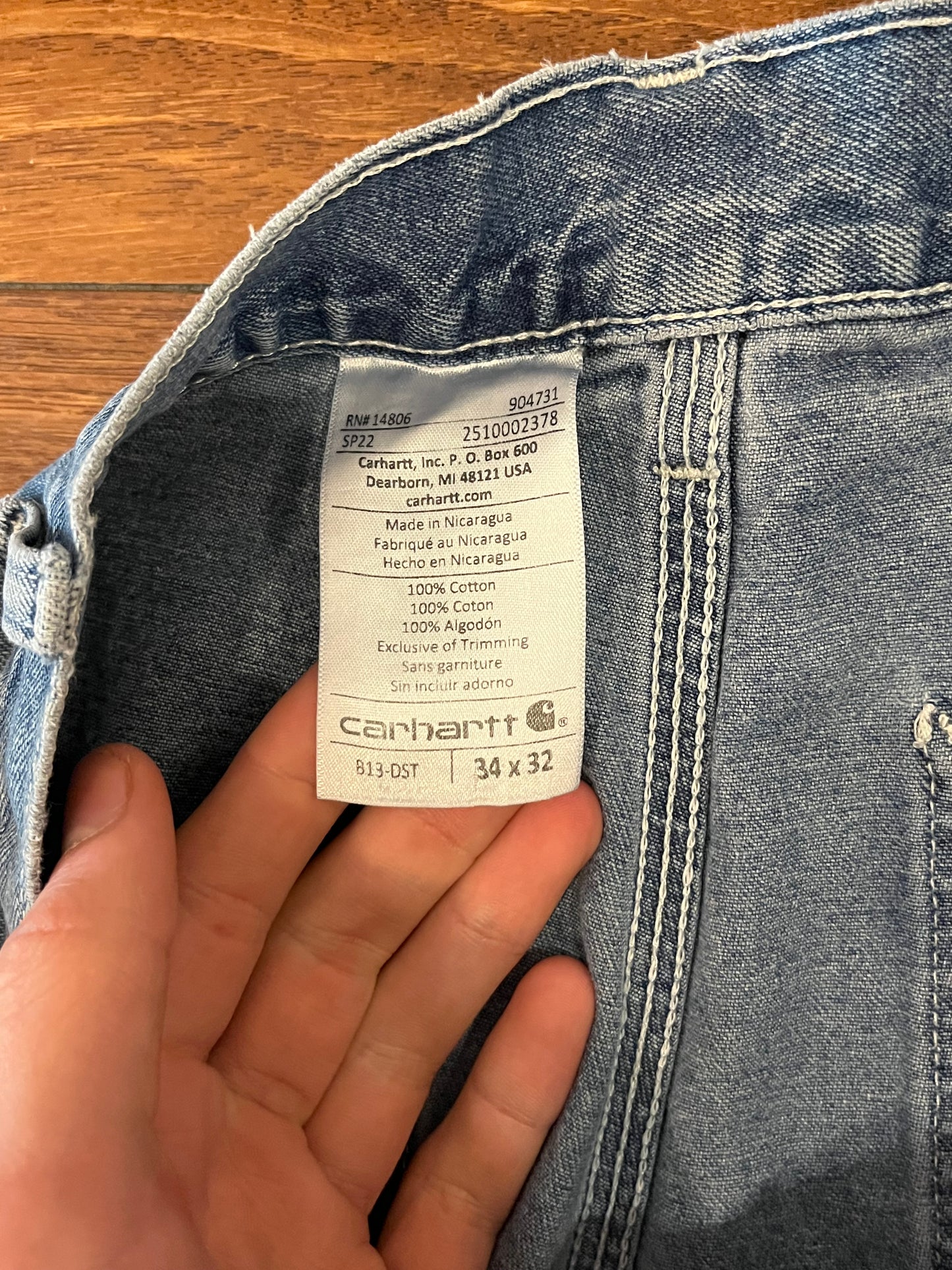 Carhartt Light Wash Carpenter Jeans (34 x 32)