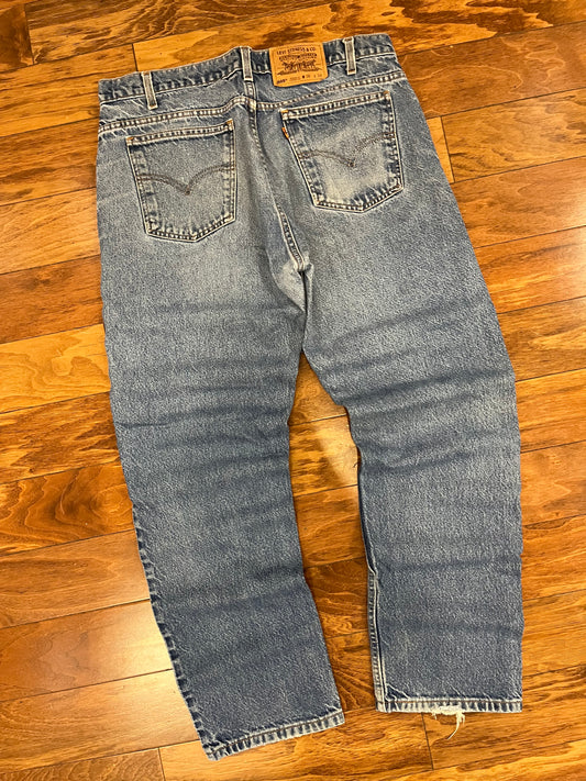 1997 Levi's 505 Orange Tab Blue Jeans (35 x 30)