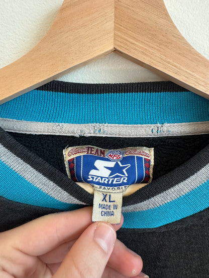 1990s Carolina Panthers Faded Embroidered NFL Starter Crewneck (XL)